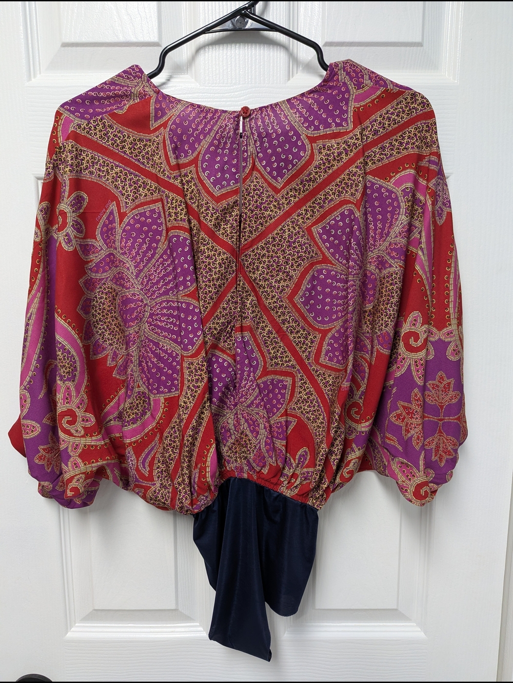 Farm Rio Vibrant Floral Boho Bodysuit in Red & Purple - Picture 8 of 9
